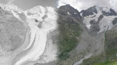 The before and after images showing glaciers vanishing before our eyes