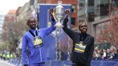 Korir sets course record to defend Boston Marathon title