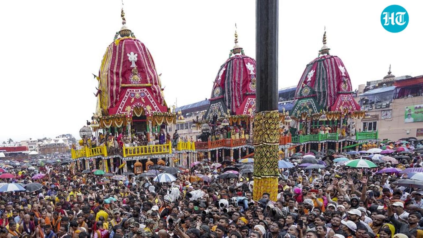 Rath Yatra: Millions brave heavy rain as Jagannath chariots roll in Odisha’s Puri